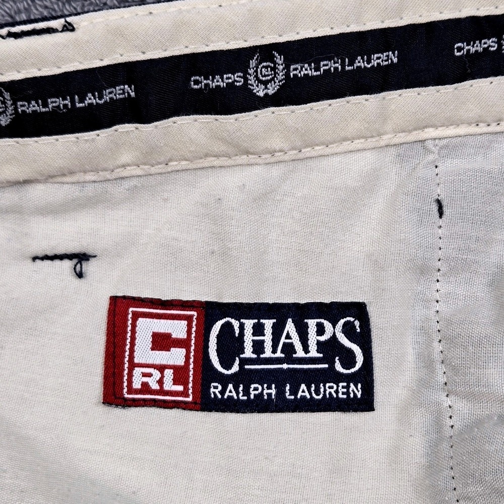 Chaps Ralph Lauren Chino Shorts‎ Mens 36 Navy Blue Good Cotton Flat Front 70901M - Picture 15 of 16